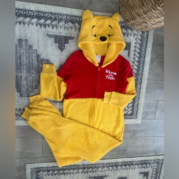 Y2K Disney Winnie the Pooh Women’s Hooded Pooh Zip Onesie Pjs Costume Size Small - Picture 12 of 15